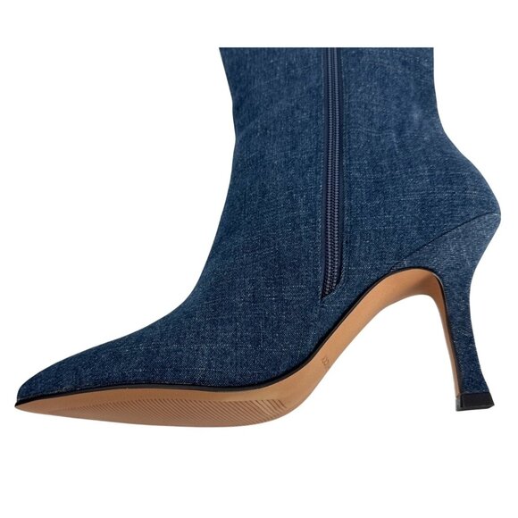 Lisa Vicky Over The Knee Boots Ave Dark Blue Denim Size 9.5 New Awesome - Picture 3 of 13